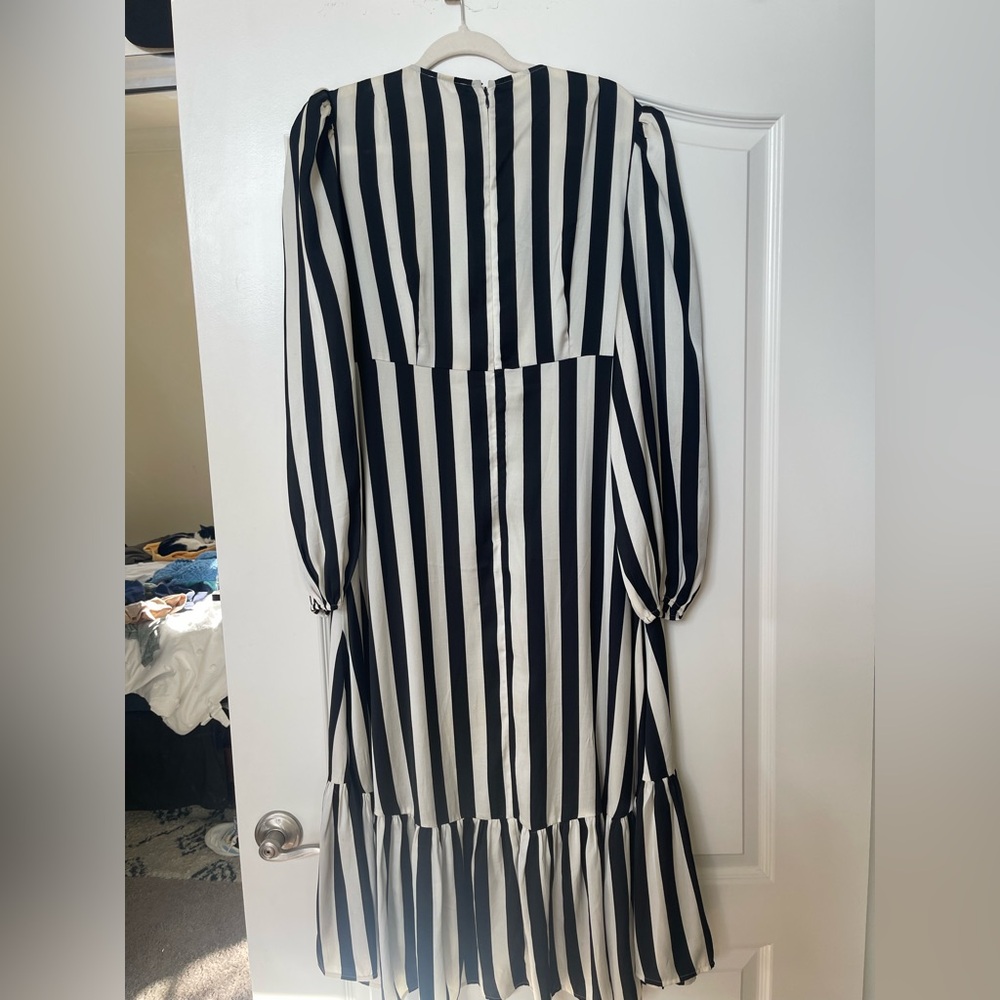 Making the Cut Black and White Striped Dress - Picture 3 of 7
